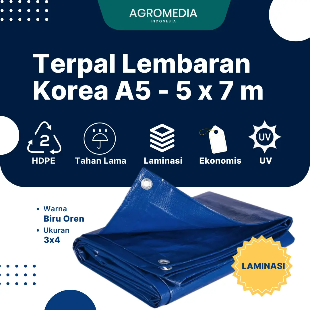 Terpal Korea A5 Murah HDPE Tebal 5x7 meter Terpal A5 Korea Laminasi - Terpal Laminasi