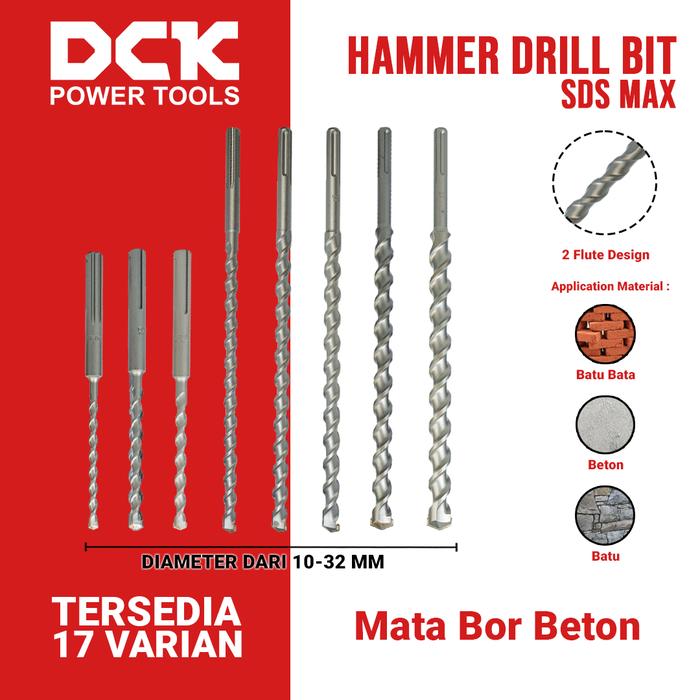 Gambar DCK Hammer Drill Bit (SDS-max) / Mata Bor Beton 10, 12, 14, 16, 18, 20, 22, 25, 28, 30, 32 mm dari DCK Power Tools Indonesia Kota Administrasi Jakarta Barat Tokopedia