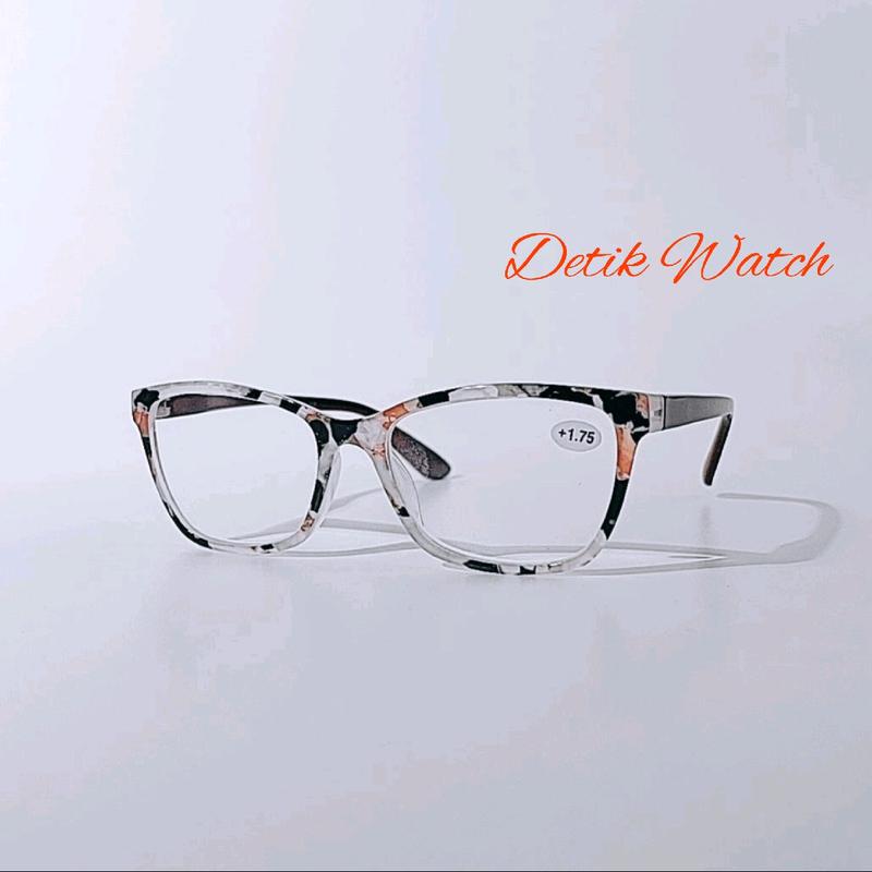 Kacamata Baca Kacamata Plus Frame Kotak Leopard Putih ZZ455D-T Lensa Free Box dan Kain Lap 3
