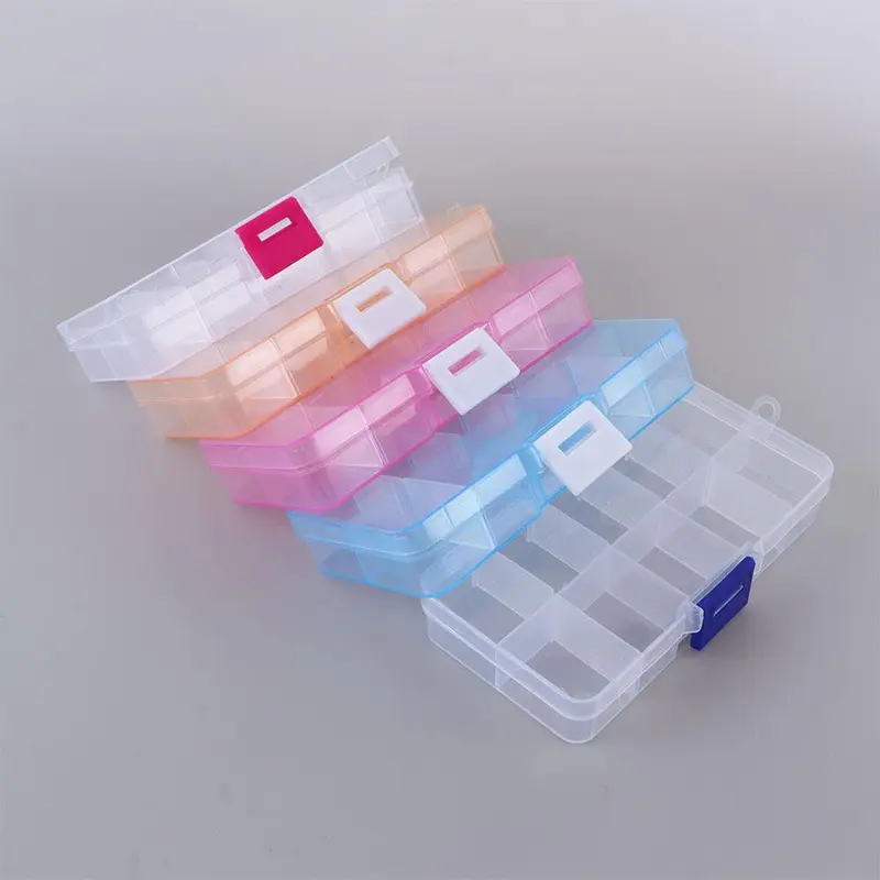 Hộp Mồi Câu Cá, Mồi Câu Cá, Hộp Đựng Đồ Trong Suốt Hình Vuông Bằng Nhựa, 10 Ngăn, Hộp Dụng Cụ Câu Cá, Hộp Đựng Hộp Câu Cá 1