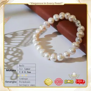 G016 Gelang Full Mutiara Asli Air Tawar Elegant Mewah