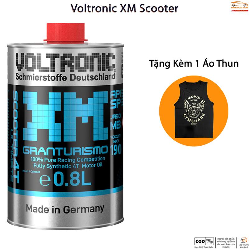 Dầu Nhớt Xe Tay Ga Voltronic XM Scooter - Tặng Kèm 1 Áo Thun Màu Mẫu Áo Size Ngẫu Nhiên