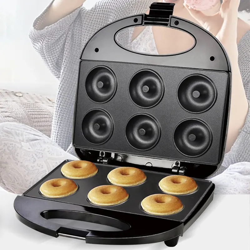 6 Buah Pembuat Donat / Alat Pembuat Donat Elektrik Mesin Cetakan Kue Bulat DIY Alat memanggang Tool 5