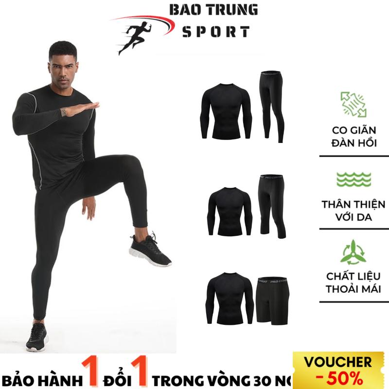  Combo Quần Áo Giữ Nhiệt Thể Thao Nam Tập Gym Bóng Đá Bóng Rổ Chơi Thể Thao Sport Top Chạy Bộ 