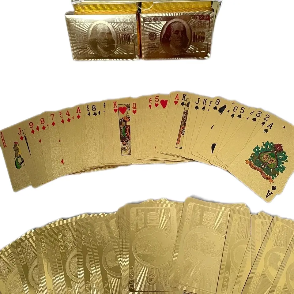 Kartu Remi Gold Black Bahan Plastik Waterproof Kartu Remi Premium Anti Air Kartu Sulap Hemat