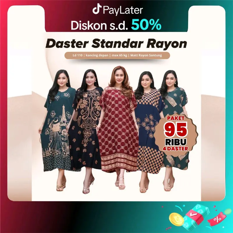[ BISA PILIH MOTIF ] Daster Rayon Kekinian 100 Ribu Dapat 5 Pcs Paket Usaha Busui Kancing Depan 1