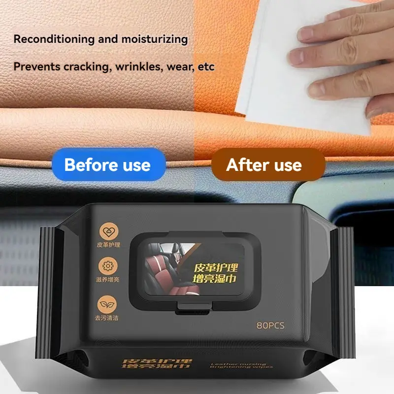 【Buy 3 get 2 free】Car Interior Cleaning Wet Wipes for Leather Care and Plastic Seats - Strong Cleaning and Coating