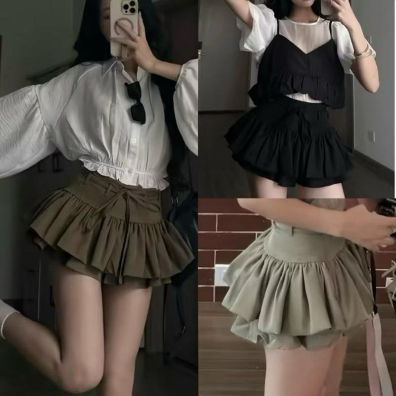   Bèo Béo Bigsize   Quần Váy Lẻ Kiểu Hot Trendy Y2K Tầng Xoè Form Bigsize 60-90Kg 