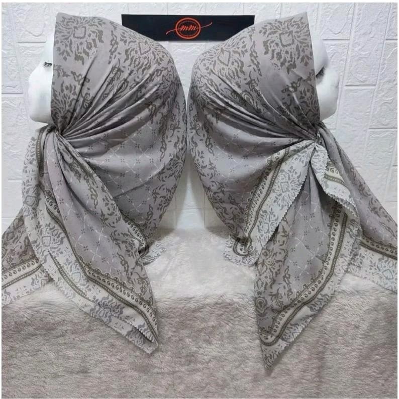 Hijab Segiempat Voal motif premium /Hijab segiempat Cantik Muslim Nyaman Santai Katun Square Kerudung 3