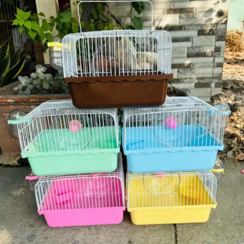 ￼Lồng hamster - Lồng KHAY CAO MÀU, lồng mini full phụ kiện, lồng ngũ sắc hamster 1