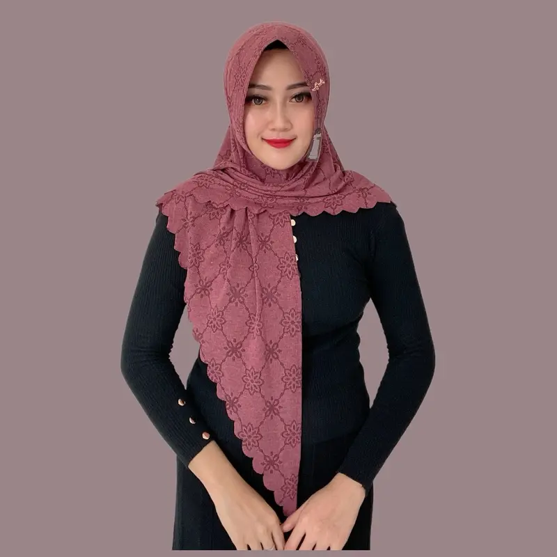 Indah Store - Hijab Instan Segitiga Ped Sabit Jersey Knit Laser Rasipa By Daura Gama Empat Nyaman 7