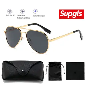 【Supgls】Kacamata Hitam fungsi polarisasi Anti UV400 Mengemudi Kacamata Memancing Kacamata Pria Sunglasses UV Kaca mataHitam Cowok