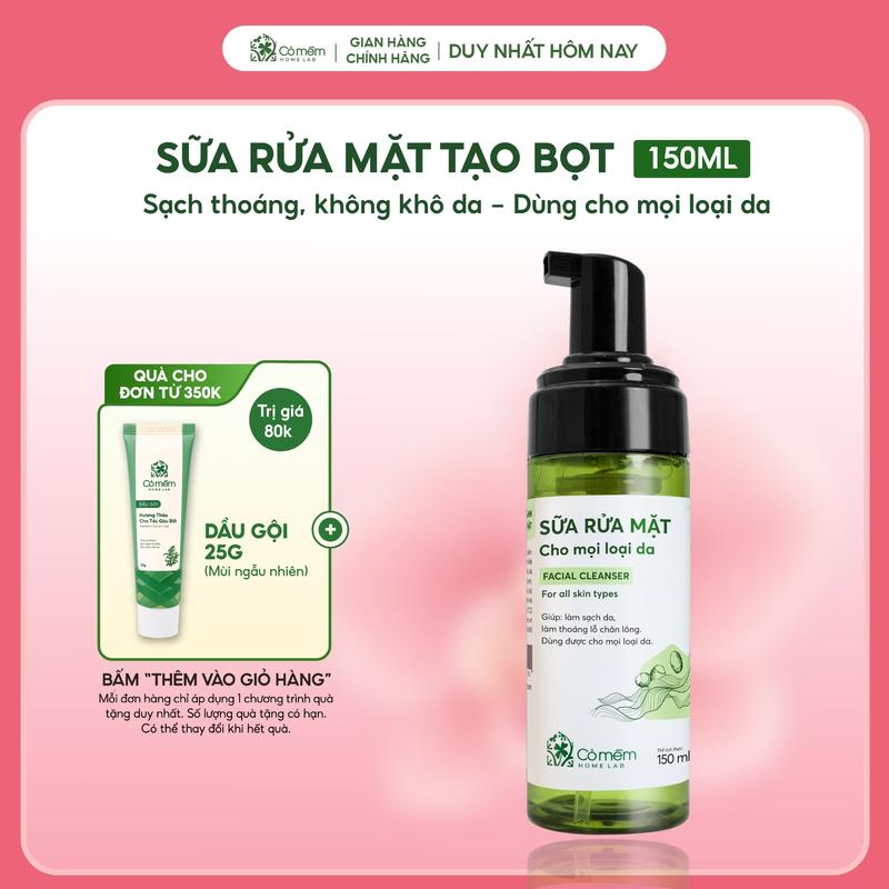 Sữa Rửa Mặt Tạo Bọt Cỏ Mềm Dành Cho Mọi Loại Da 150ml Skincare Nữ Cleansing Dưỡng Da Mặt