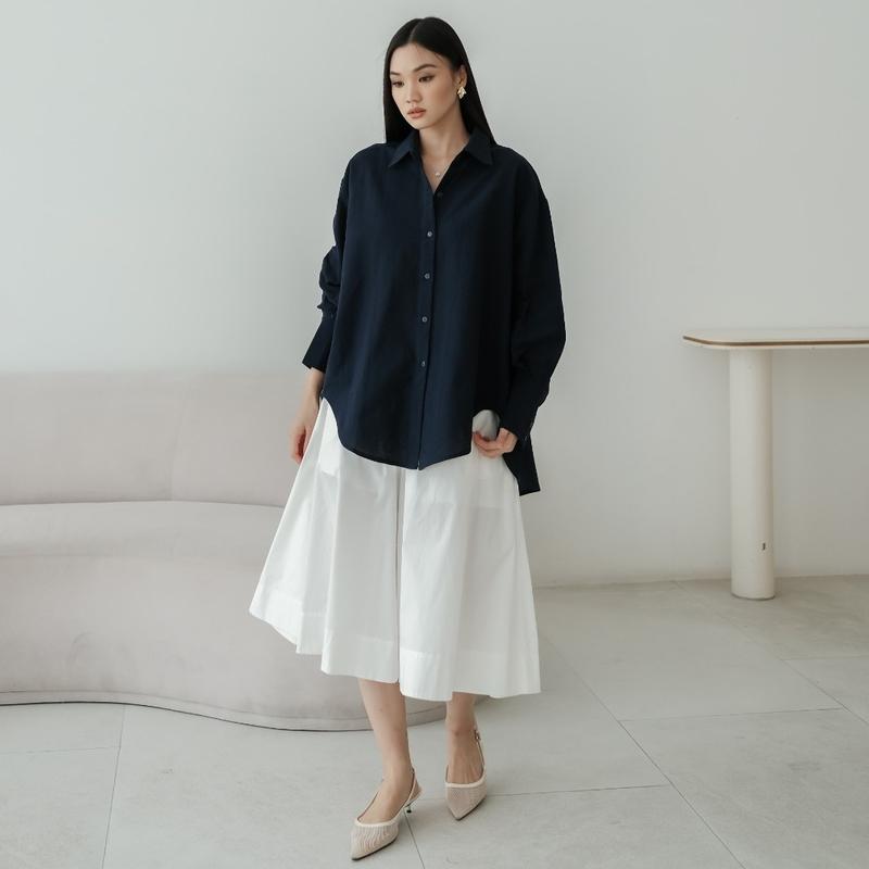 [Seminggu.rtw] Pocca Oversized Shirt / Atasan Wanita / Kemeja Lengan Panjang Wanita / Kemeja Linen / Kemeja Oversized 6