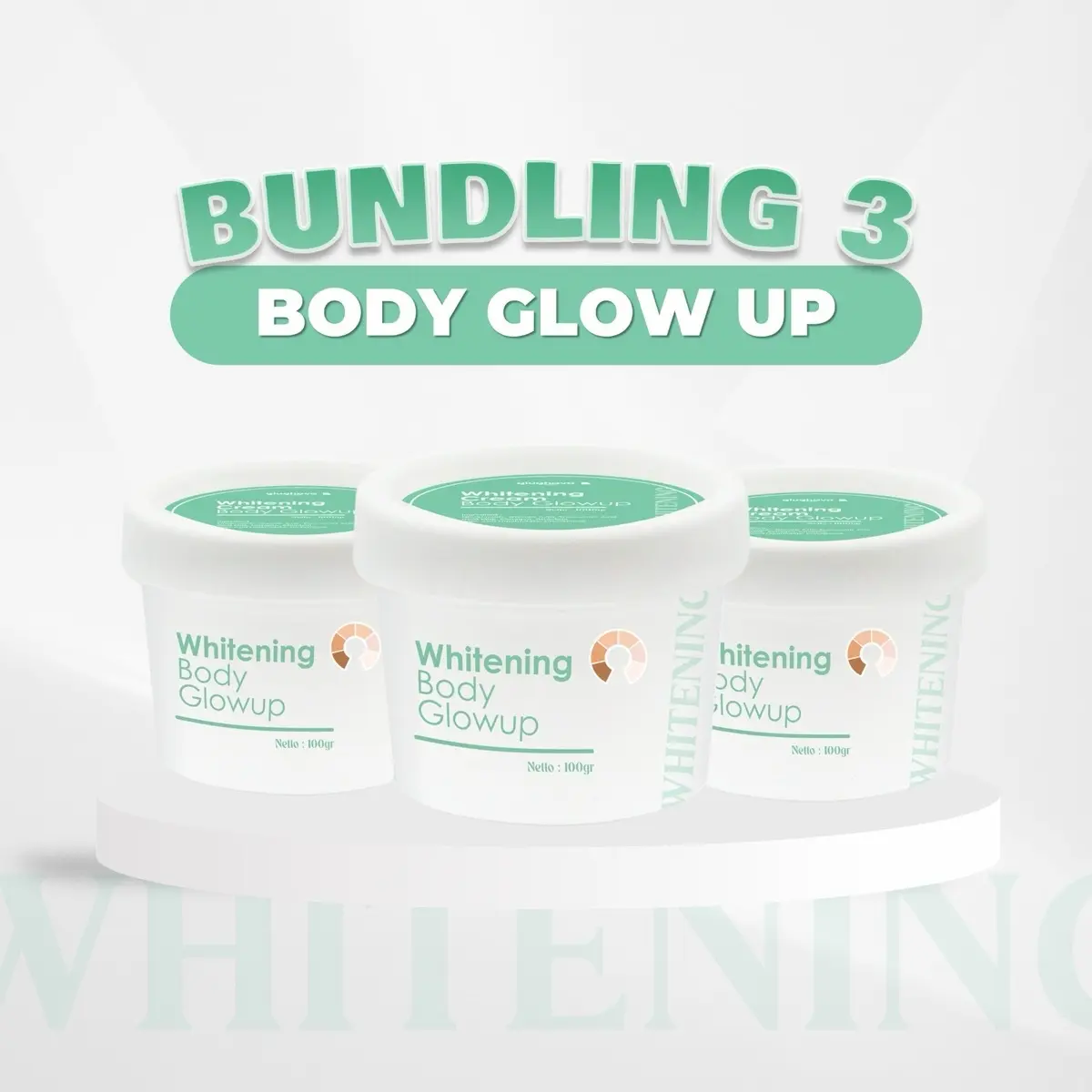 GLUGHAVA - [ New DAPAT 3 POT ]- WHITENING BODY GLOWUP-Body Peeling Masker Exfoliasi Mencerahkan