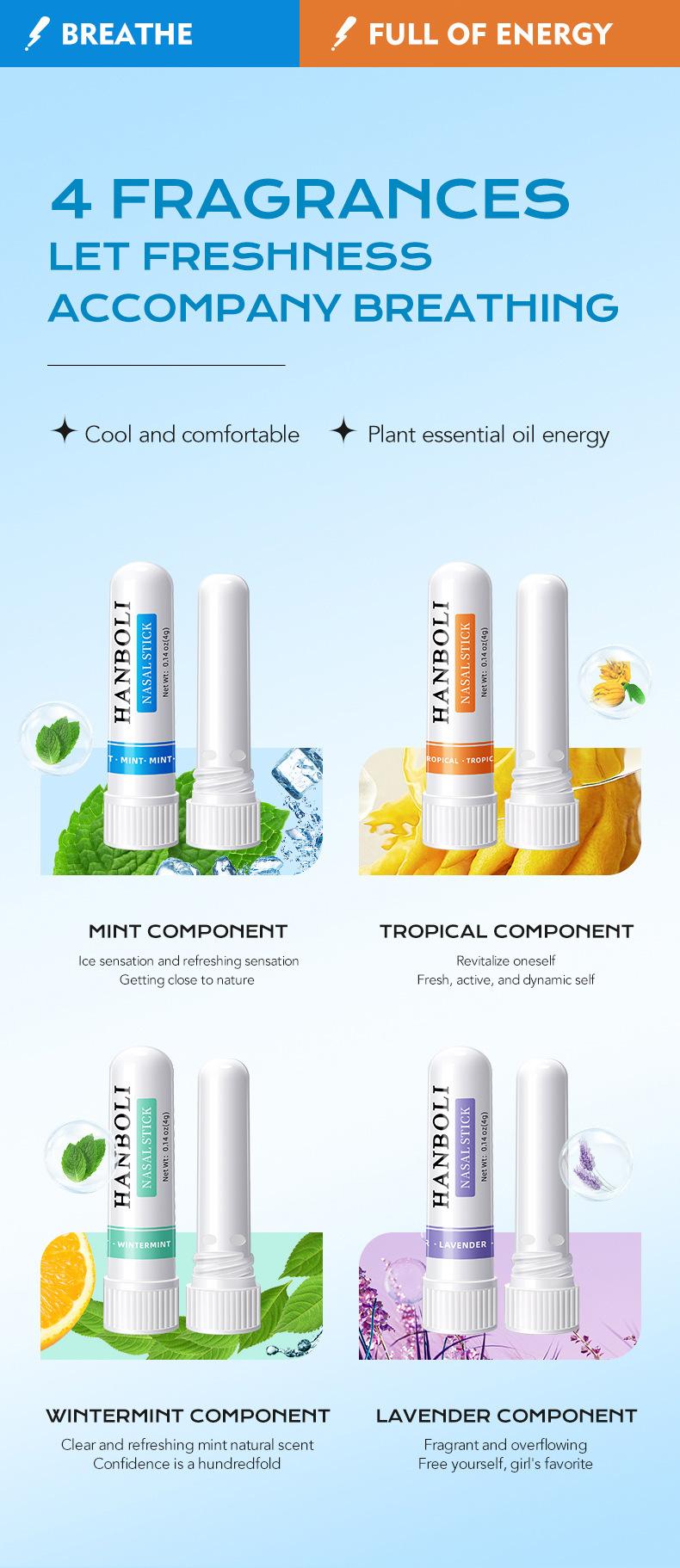 Product Introduction of 【COD】Han Boli Vitality Energy Bar Set Box Nasal Inhalation Refreshing and Refreshing Artifact to Prevent Dozing and Drowsiness While Driving Oral Comfort Cleansing 3