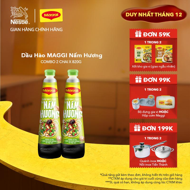  Nestlé VN Combo 2 Dầu Hào MAGGI Nấm Hương chai 820g-ST 