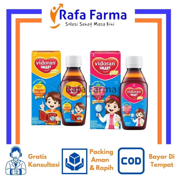 VIDORAN SMART VITAMIN SIRUP UNTUK OTAK DAN NAFSU MAKAN Anak  1-10 tahun 0