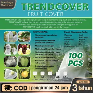 100pcs Net Jaring Pembungkus Buah Fruit cover net jaring transparan pembungkus Brongsong Kelengkeng Fruit cover Pembungkus Buah Tembus Pandang Fruit Cover  Transparan Waterproof