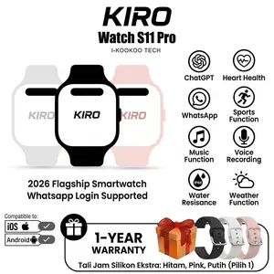 KIRO WATCH S11 PRO Smartwatch WhatsApp Chat, Olahraga mendukung Android iOS 1000+ Faces Free Download dan NFC Akses Sensor Gesture