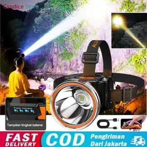 Senter Kepala LED Senter Super Terang Anti Air Lampu Kepala Type C 3 Mode Puith Kuning