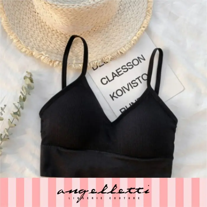 Angelletti Women Padded Sport Bralette Black All Size