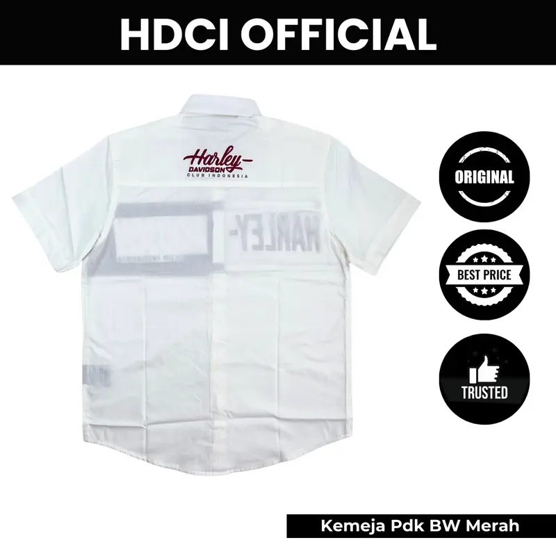 Kemeja Pendek BW Merah HD Club Indonesia Official Merchandise 2
