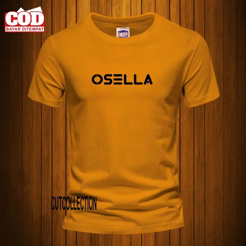 Baju Kaos Pria Lengan Pendek / Baju Kaos Osella Text Hitam / TShirt Distro Cotton Combed 30s Premium 5