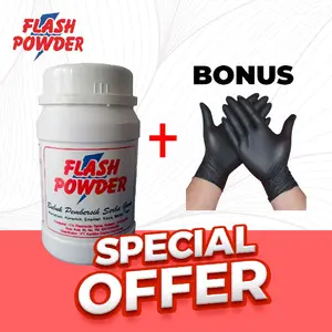 Flash Powder Serbuk Pembersih Serba Guna, Bonus Sarung Tangan Hitam, Promo Khusus, Pembersihan Praktis dan Efisien