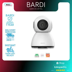 BARDI Smart CCTV Smart IP Cam Indoor PTZ 5MP - Kamera Wifi Pintar Otomatis 360 Derajat dengan Motion Detection & Night Vision 1080p HD - Lens