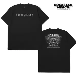 Rockstar Merch T-shirt Band Burgerkill HellShow Cotton Combed 20s Nyaman untuk Semua Musim Ukuran S-XXXL