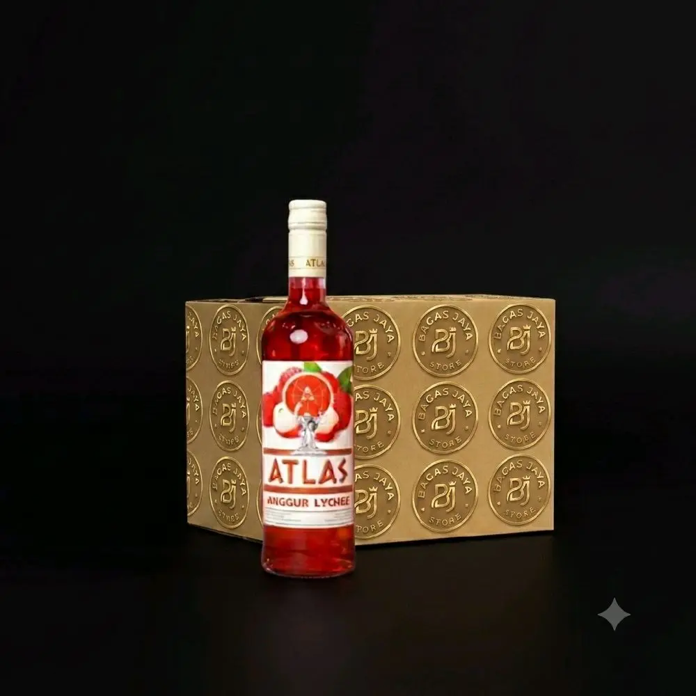 Atlas Sirup Lychee Merah - Minuman Segar Rasa Lychee Gula Etawa Jus Penambah Manis Halal Fat untuk Minuman Favorit Anda - Food, Selai