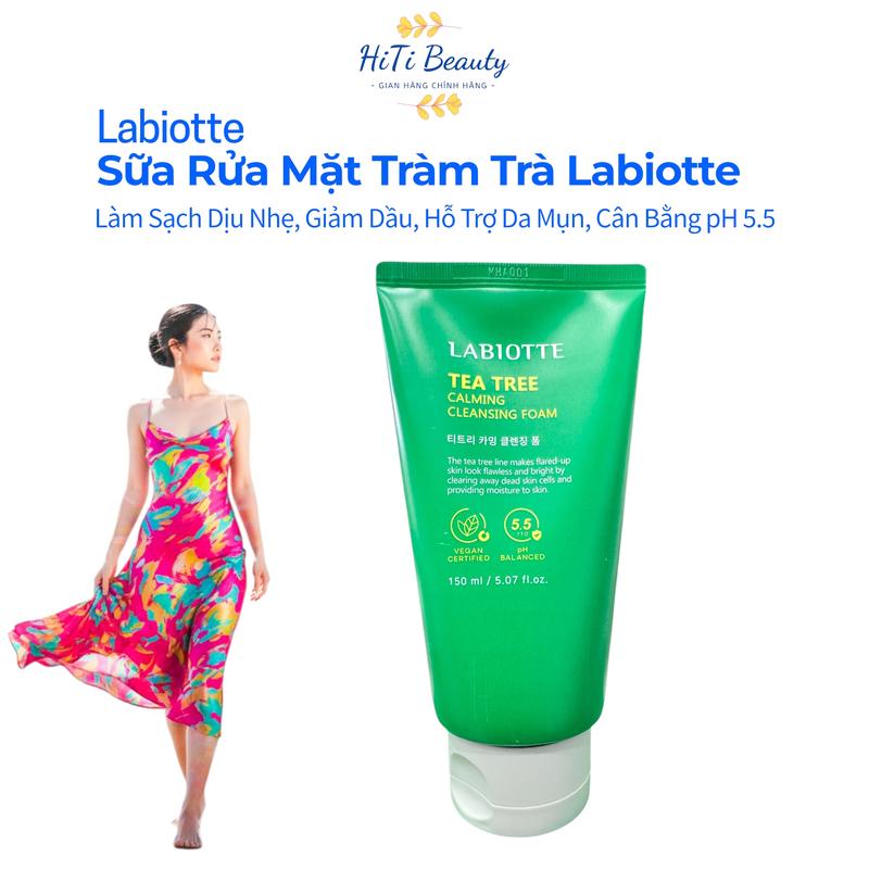 Sữa Rửa Mặt Tràm Trà Labiotte Tea Tree Calming Cleansing Foam 150ml – Làm Sạch Dịu Nhẹ Giảm Dầu Hỗ Trợ Da Mụn Cân Bằng pH 5.5