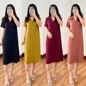 Dres Knit Hornet Slit - Dres Wanita - Dres Terbaru - Dres Midi - Dres Ibu Muda Kekinian Tebal Nyaman Dewasa