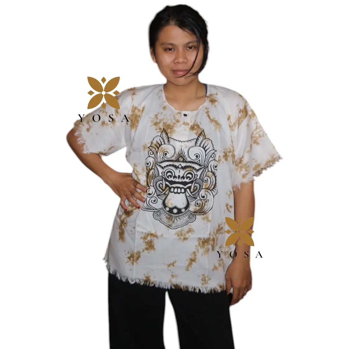 Kaos Bali Barong Rayon Premium - Baju Wanita  Desain Barong yang Menarik - Casual, Soft