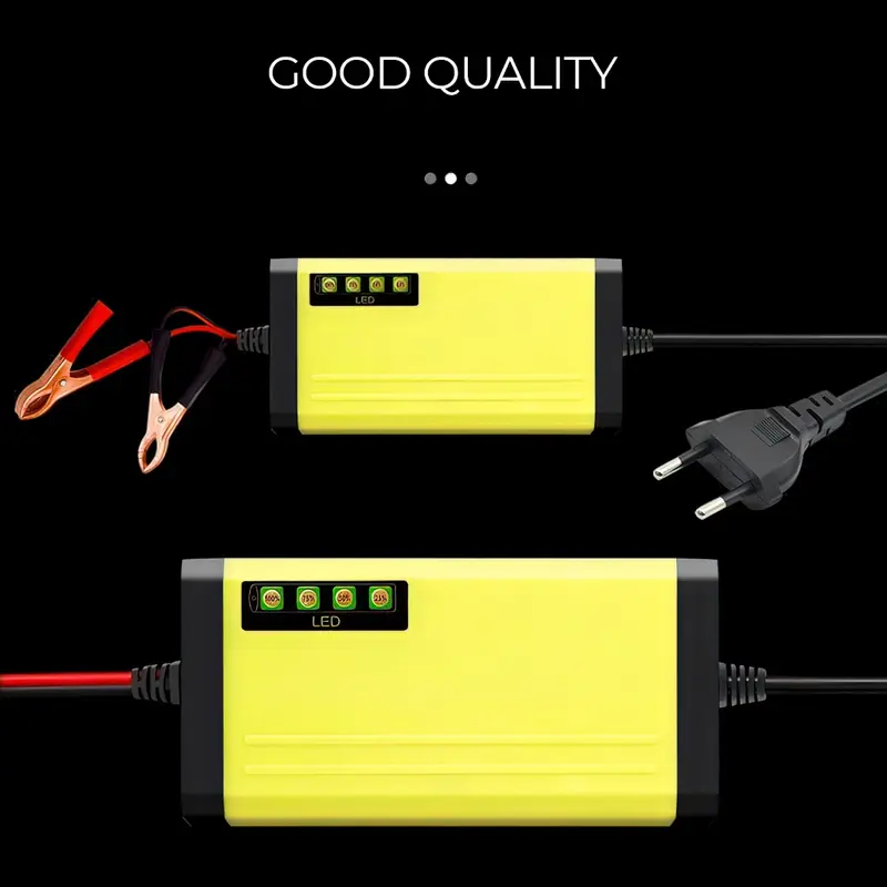 Pengisi Daya Aki 12V 6A Pulse Repair Pengisi Daya Aki Mobil Motor Otomatis Cerdas dengan Layar LCD 3