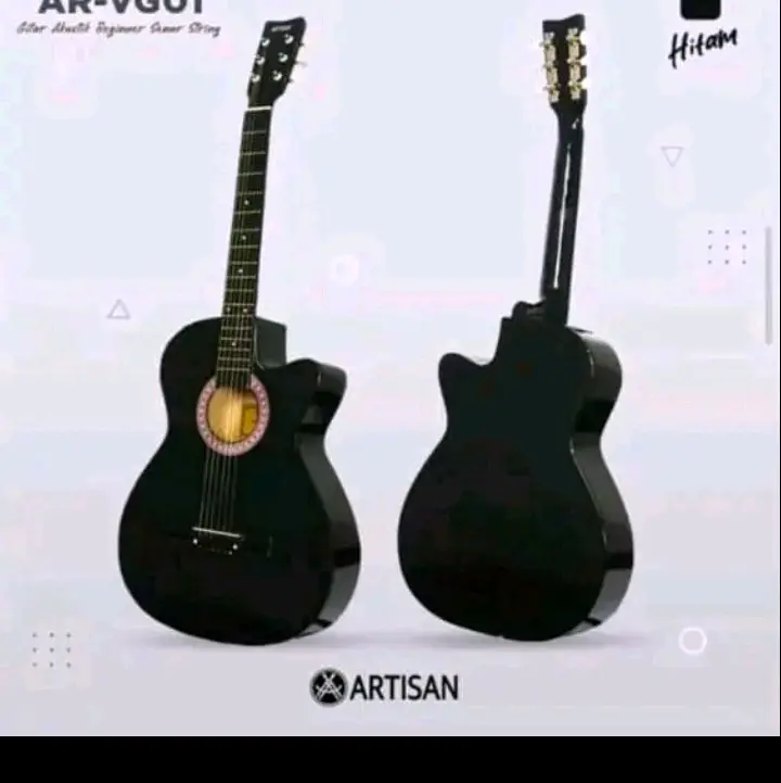 [ REALL 1SET USA CAP SIAP PAKAI PAKET NGEBULL ] Gitar Mini Akustik Tanam Besi Beginner AR - VTS9 Senar String Guitar Via Cod 1