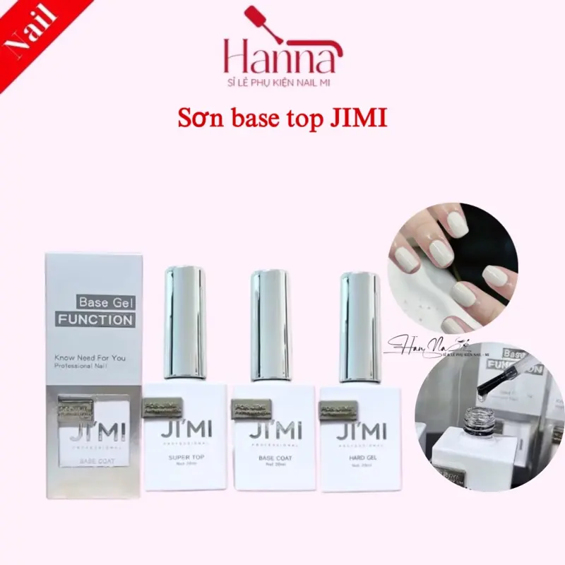 Sơn gel Base Top cao cấp JIMI 20ml (Làm Nail)