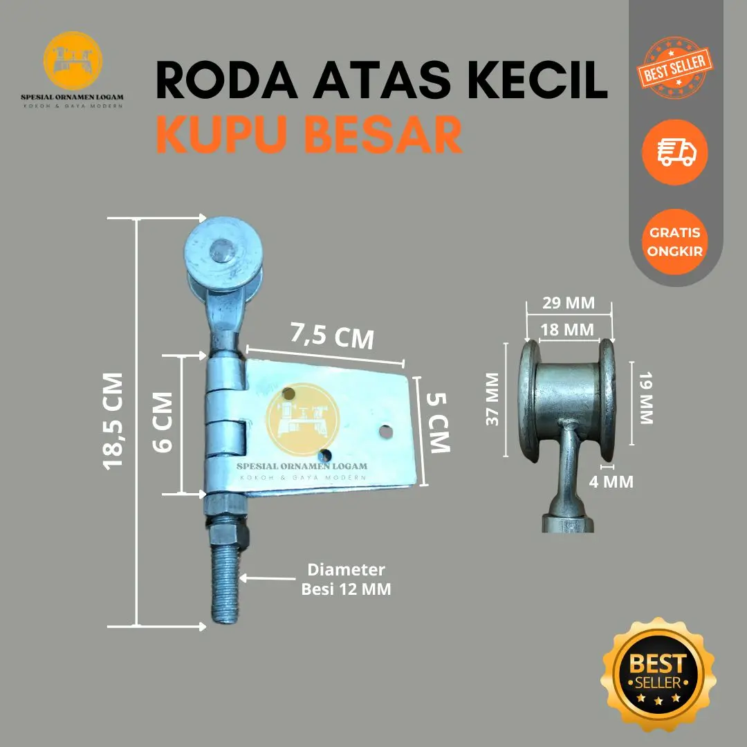 Roda Atas Henderson Kecil Ukuran Kupu Engsel Besar / Buat Pintu Sleding