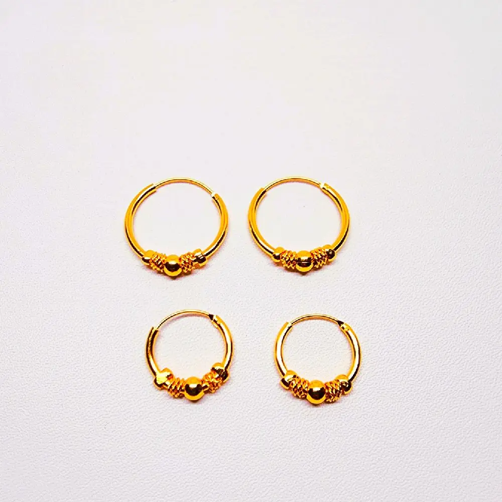 Anting Hoop Anting Gipsy Mewah Elegant Gold 24 Bahan Titanium Premium Sudah Anti Alergi Cocok Semua Jenis Kumit Anti Karat Dan Tidak Luntur Earrings