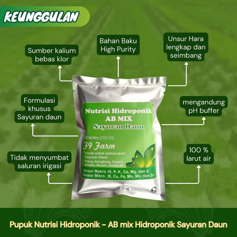 AB Mix 500 ml Serbuk Pupuk Nutrisi Hidroponik Sayuran Daun - Kualitas Premium 3