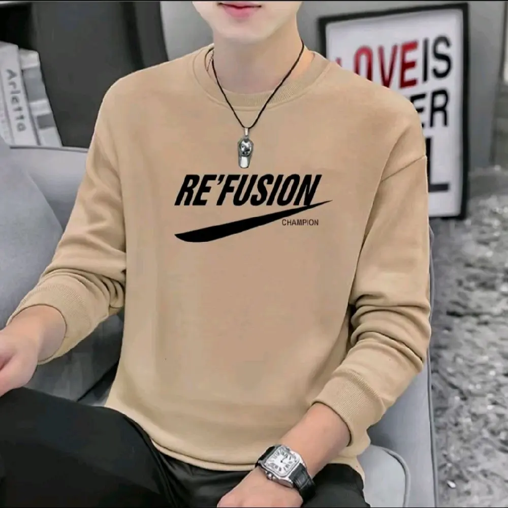 Kaos Lengan Panjang Pria REFUSION Combed Dewasa Cowok Katun Keren Sablon Distro Lembut Nyaman Formal Simple Logo
