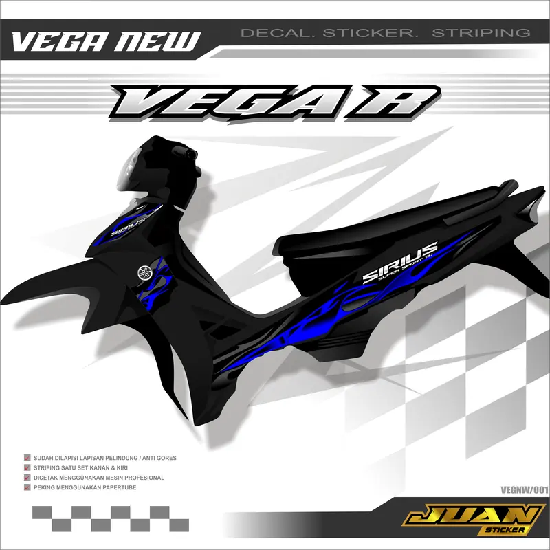STRIPING VEGA R NEW STIKER STICKER MOTOR YAMAHA VEGA R DESAIN SIRIUS SIMPEL Motorcycle Racing 4