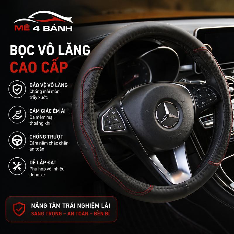Bọc Vô Lăng M01 Cho Mọi Dòng Xe - Bọc Vô Lăng Tròn Đường Kính 38cm Ôm Xe Ô Tô…