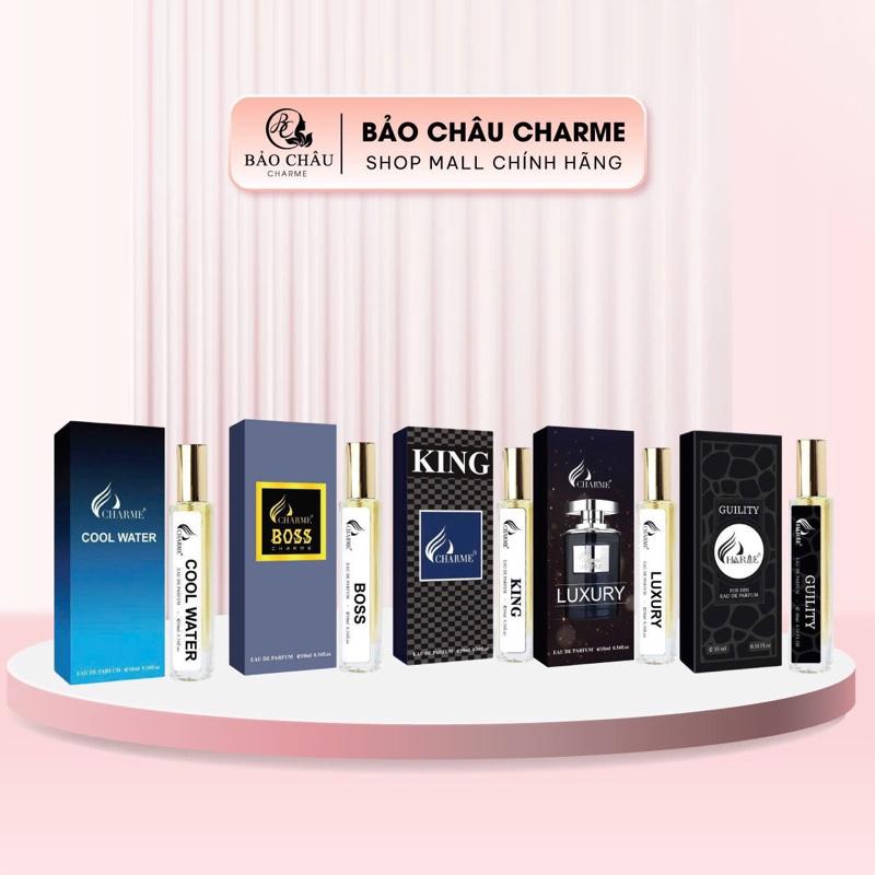 Bảo Châu  CHARME PERFUME Combo 5 Chai Nước Hoa Nam Charme - Lưu Hương 4-7h - Phong Cách Đa Dạng Cho Quý Ông - Cool Water, Boss, Luxury, Guilty, King's