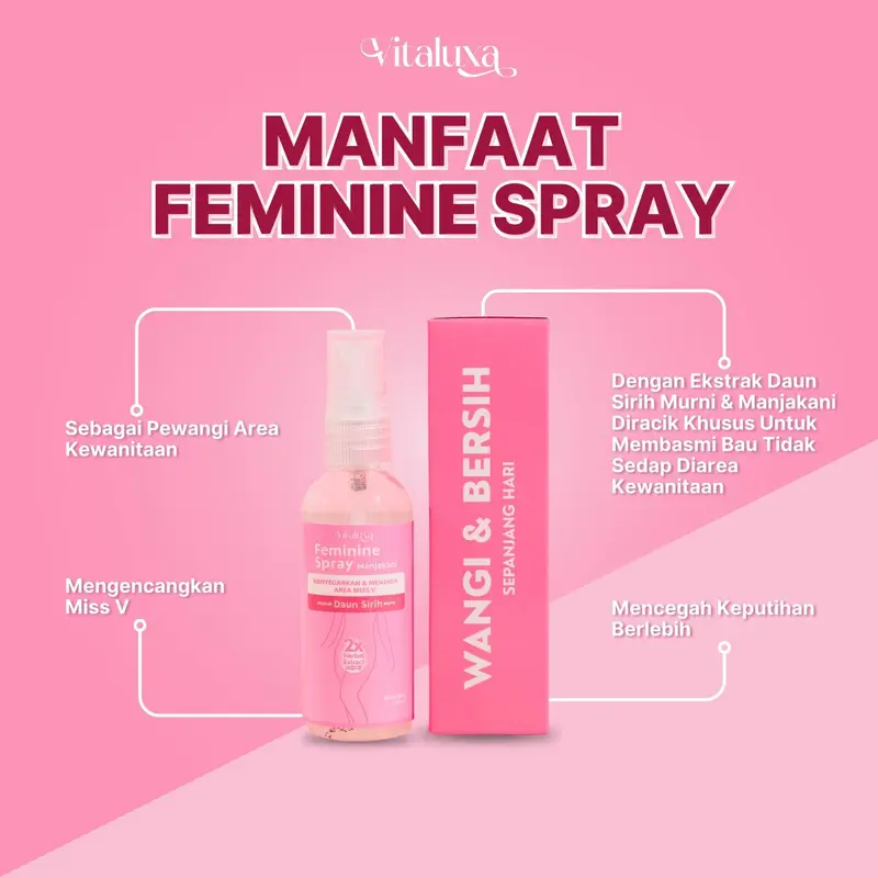 Vitaluxa Feminine Spray Manjakani Extract Daun Sirih 60ml Cairan Kewanitaan 3