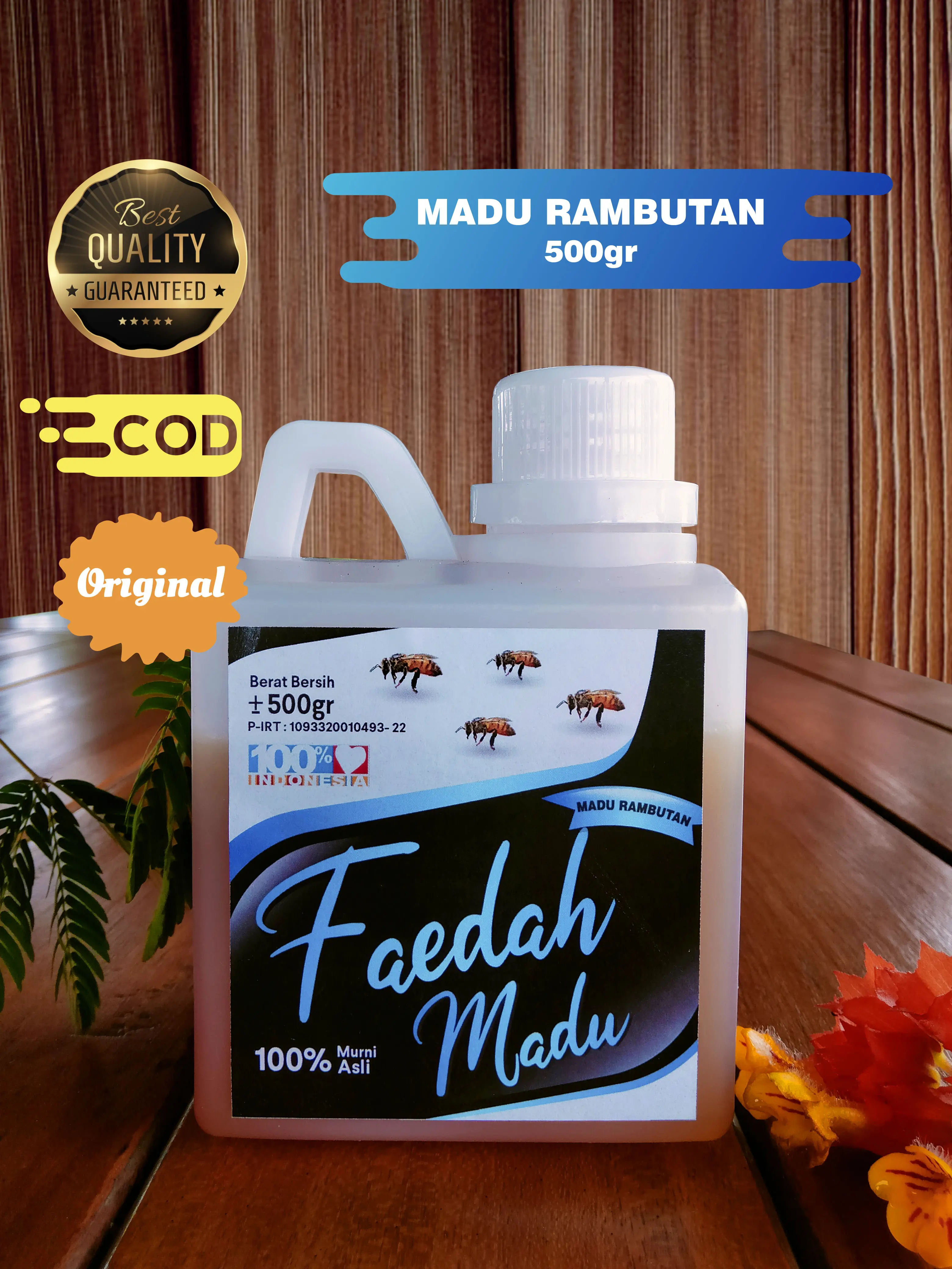 Madu Rambutan 500gr,  Madu Murni Madu Asli, Madu rambutan, Faedah madu, Madu murni setengah kilo Kuning Honey Herbal
