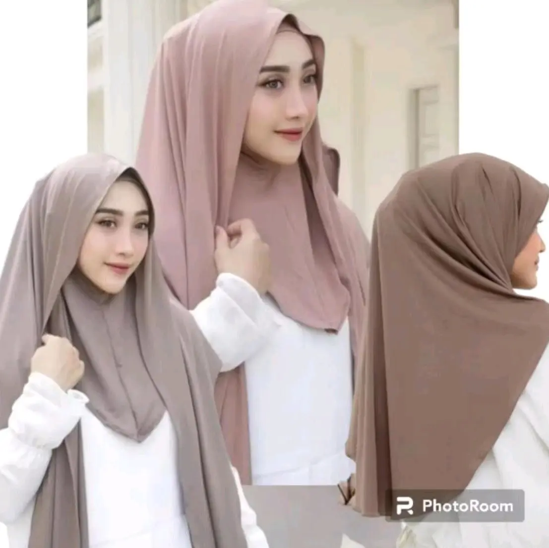 pashmina oval ( instan ) menutup leher jersey Muslim Cantik