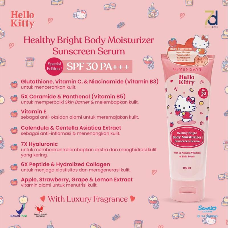 Product Introduction of Sevendays Healthy Bright Body Moisturizer Sunscreen Serum SPF 30 PA+++ 100ml/Body Lotion 1