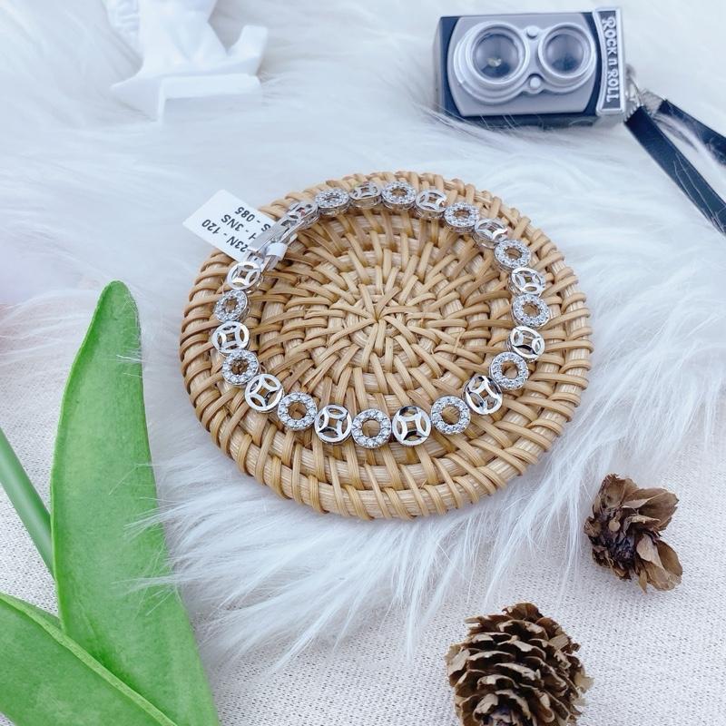  Lắc tay nữ kim tiền bạch kim nhỏ 